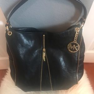 Michael Kors leather black shoulder bag